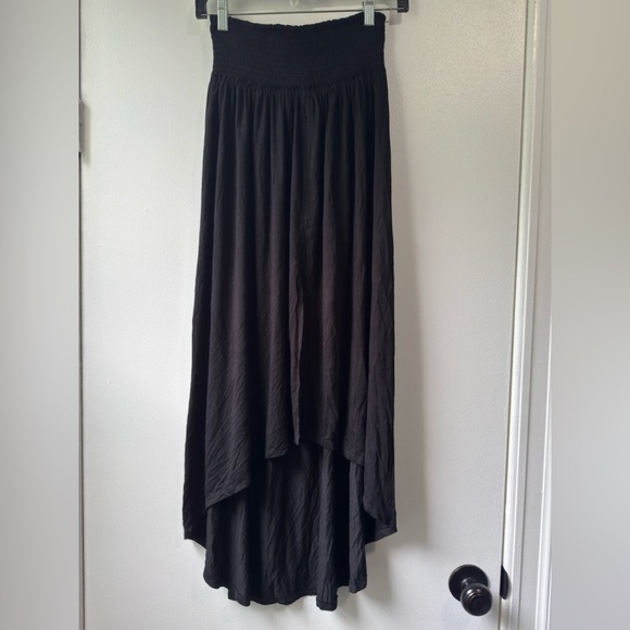 Free People Beach Morning Side Black Maxi High-Low Skirt - Picture 2 of 12